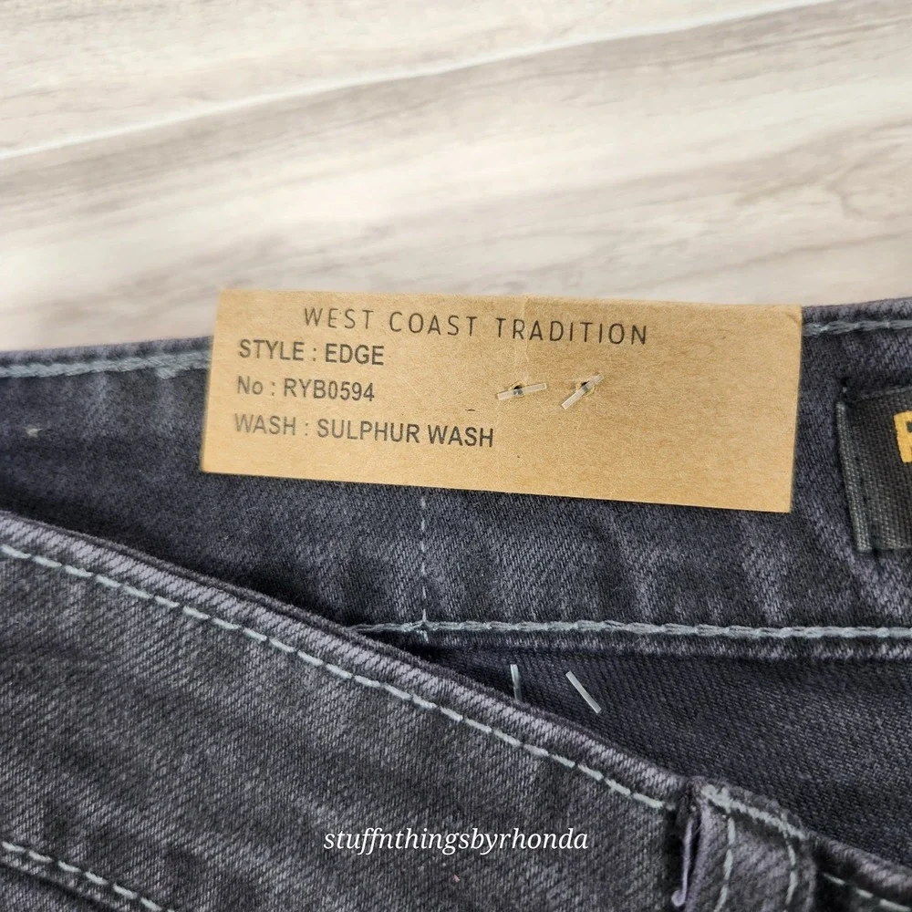 NWT Ring Of Fire Mens Jeans Size 30x30 Black Slim Fit Edge Straight Stretch